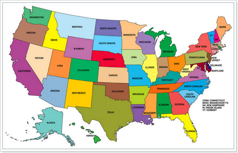 USA color map