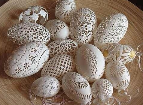 Egg shell carving — резьба по яичной скорлупе